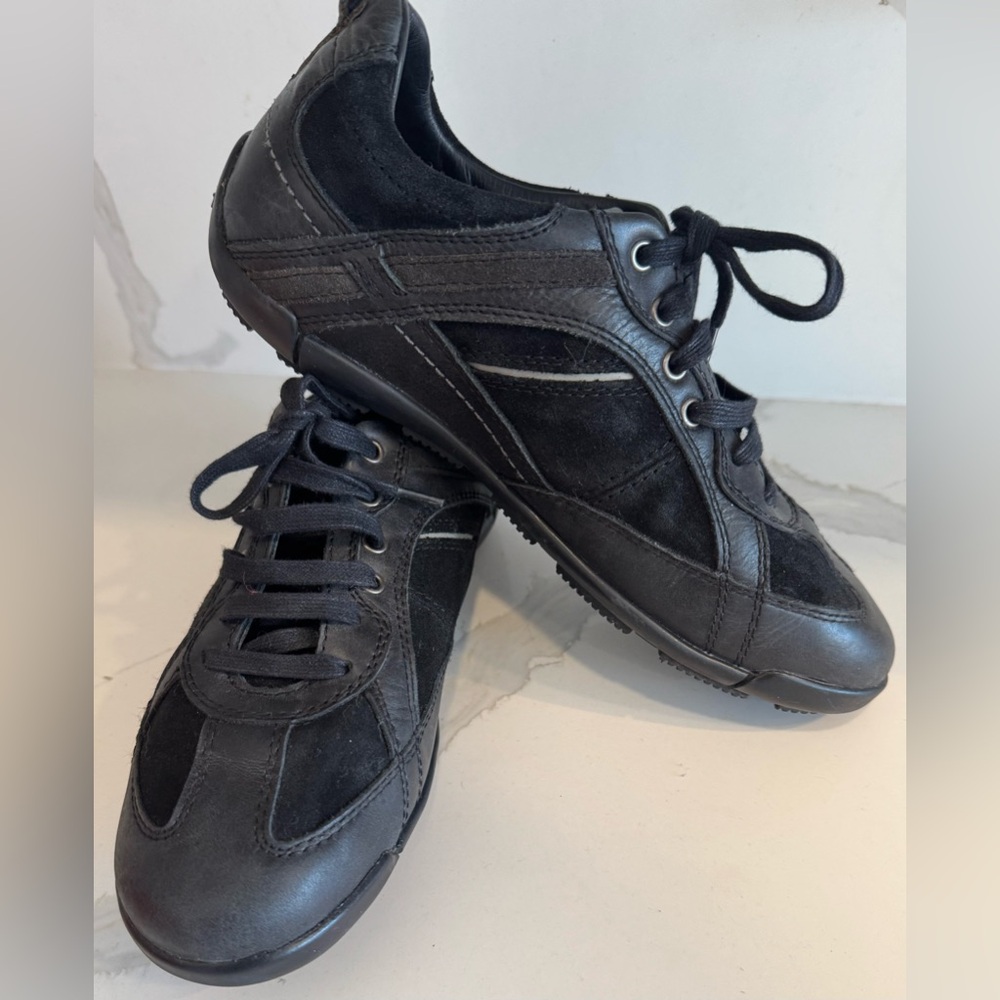 Geox Respira Italy Sneakers Shoes leather suede black office street formal 42/9